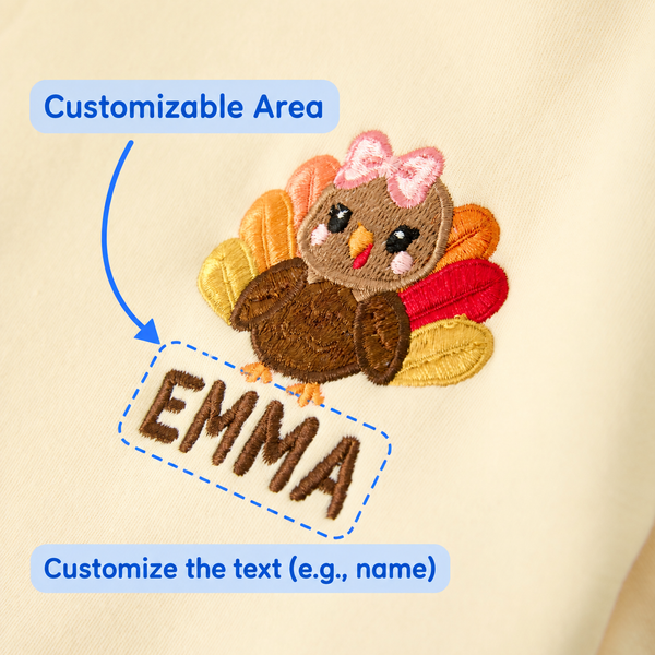 Thanksgiving Turkey Personalized Kids Sweatshirt